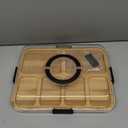 Charcuterie Board with Clear Locking Lid, Portable Travel Cheese Board & Snack Tray with Handle, 6-Compartment Charcuterie Boards, Reversible Cutting Board for Parties, Potlucks, Housewarming Gifts