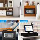 [UPGRADED] Small Safe Box for Home, 0.30 Cuft Mini Safes with Fireproof Waterproof Bag, Digital Money Safe with Programmable Keypad Spare Keys, Security Cash Box for Money Valuables