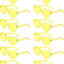 12 Pairs Heart Shaped Sunglasses Candy Color Rimless Fun Heart Glasses for Women Party Favors (Yellow)