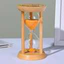3 x 100% Bamboo Sand Timers, Hourglass Sand Timers 15Min, Wooden Sandglass Timer for Toothbrush Timer Games Classroom Home Office CookingOrange+15Min
