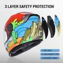 TRIANGLE Kids Motorcycle Helmets Youth Full Face Helmet Lightweight with 2 Visors DOT Approved