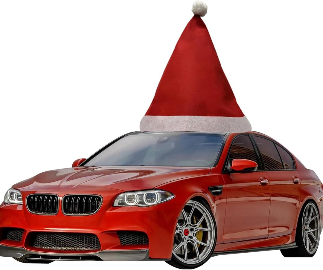 Christmas Car Accessoriescar Decoration 43 Inch*37 Inch 2025 Giant Oversized Santa hat Christmas CAR Decor Red Felt Decal for PartyCostume Auto Accessories(Red)