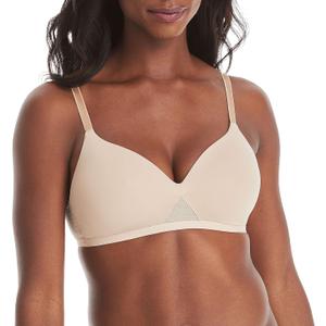 Hanes Women's Oh So Light Wireless T-Shirt Bra with ComfortFlex Fit and Comfort Foam (Large, Nude)