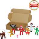 Zing StikBot Christmas Crew Pack 7 Festive Themed Poseable Action Figures with Holiday Accessories, Stop Motion Animation Toy for Kids