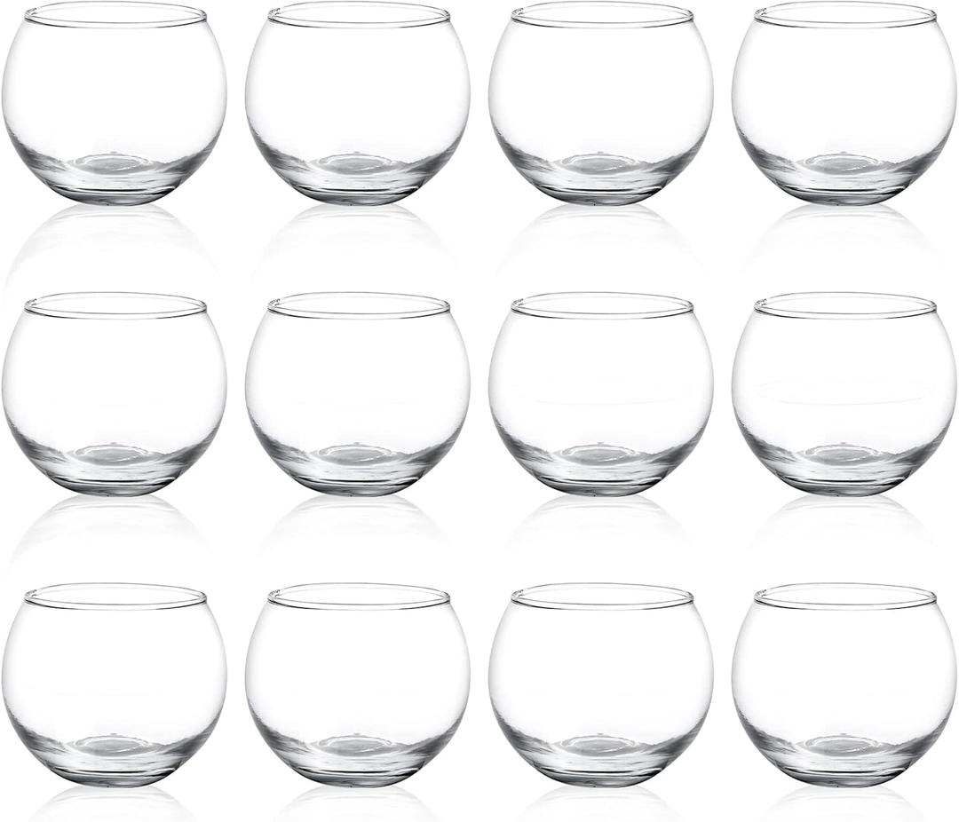 12pcs Clear Glass Tealight Candle Holder, Round Votive Candle Holders, Small Bowl Candle Holder Bulk for Wedding Table Centerpieces Home Decor