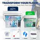 Epoxy Floor Coating – 2:1 Professional Formula 100% Solids, 3 Gallon Self-Leveling Garage Epoxy, High Gloss Concrete Floor Paint, Hot Tire Resistant, Industrial Grade for Garage & Basement (White)