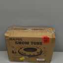 Snow Tube, 45''/48'' Rubber Snow Tubes with Commercial Grade Canvas Cover for Kids & Adults, Inflatable Heavy Duty Snow Sled Thickened Hard Bottom with Tow Strap, Sleds Winter Gifts