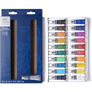 Winsor & Newton Cotman Watercolor Paint Set, 20 Colors, 5ml (0.17-oz) Tubes