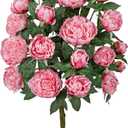 Hollyone Pink Fake Peonies Tree 4FT Peonies Artificial Flowers Tree in Pot Faux Peony Plants & Flowers in Planter Greenery Potted Plant Indoor Outdoor Front Door Porch Home Decor