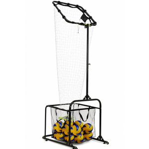 Volleyball Setter Training Equipment Volleyball Setting Trainer Setter Net | 5 Angles 2 Target Hoop Sizes Adjustable Height Includes Rubber Wheels and Collection Bag