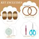 ACRNIGHEET Crochet Bag Kit for Adults Caramel Colored Handbag Crochet Kit for Beginners Knitting Purse Starters Set DIY Craft Making Kit with Step-by-Step Instructions and Video Guidance