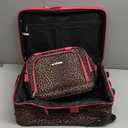 Rockland Fashion Softside Upright Luggage Set, Expandable,Lightweight,Telescopic Handle,Wheel, Pink Leopard, 2-Piece (14/19)