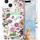 Petocase for iPhone 14 Case/iPhone 13 Case Card Holder Slot Slim Flexible TPU Gel Rubber Soft Skin Silicone Protective Phone Case Cover for Apple iPhone 13/14 6.1inch-Beige Almond