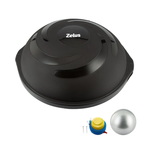 ZELUS 25in. Balance Ball | 660lb Inflatable Half Exercise Ball Wobble Board Balance Trainer w Nonslip Base | Half Yoga Ball Strength Training Equipment w 2 Bands, Pump, Extra Ball Included