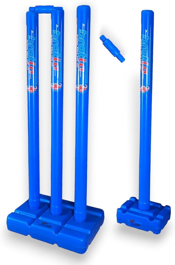 Cricket Best Buy CBB Stumps for Cricket - Blue Wicket with Target Stump Set, Cricket Stumps with a Base of Plastic, Cricket wickets with Multi Surface Placement