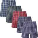 JupiterSecret Men's 100% Cotton Boxer Shorts, Men's Classic Fit Woven Underwear, 5 Pack / 10 Pack (Large)