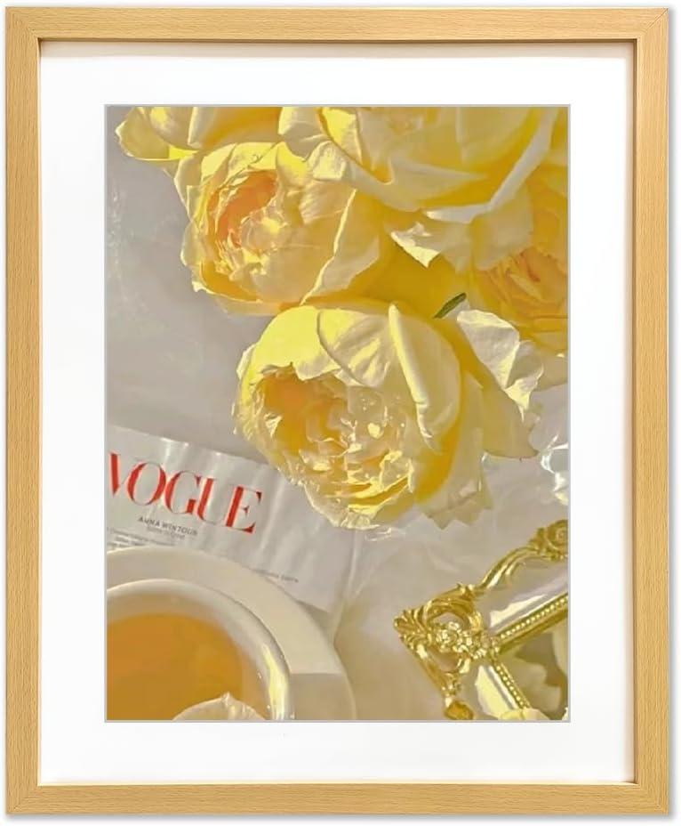 EZOOZE 22x28 Frame Wood Pattern Picture Frame, Display 18x24 inch Photos with Mat Or 22x28 inch Print without Mat, Set of 1