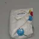 XAMSHOR 24 Inches Christmas Tree Skirt, Embroidered Burlap Xmas Tree Skirt with Colorful Pom Poms, Indoor Outdoor Holiday Decorations, White