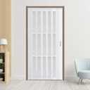 42X80in Accordion Door Interior,PVC Sliding Folding Doors with Lock,Divider Door with Hardware,White Waterproof