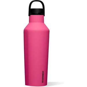 Corkcicle Sport Canteen - Keeps Drinks Cold 25 Hours - Stainless Steel Water Bottle - Triple-Insulated - Spill-Proof - Summer Drinkware Gift - Keeps Drinks Ice Cold - 32 oz - Dragonfruit