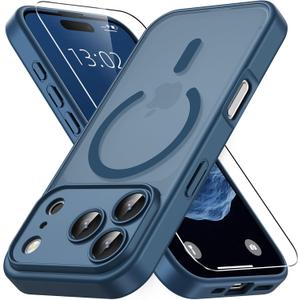 Vansdon for iPhone 17 Pro Case, Compatible with MagSafe, Magnetic Translucent Matte Slim Protective Cover with 1 Screen Protector - Military-Grade Drop Protection (Blue)