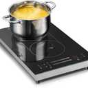 12 Inch Induction Cooktop 2 Burners, 120V 1800W Electric Stove with Bridge Function & 9 Power Levels, Built-in/Countertop Induction Burner for Kitchen, RV, Outdoor Camping