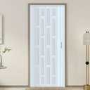 DIYHD 36X80in Glass Accordion Door with Latch&Handle, Double-Layer Thickened PVC Folding Interior Door with Frosted Acrylic - Blocks Views, Lets Light In, Easy Install for Closet, Utility&Room Divider