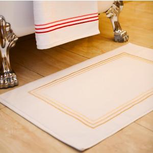 100% Turkish Cotton Embroidered Bath Mat - Soft Five-Star Hotel Quality (Golden Cream) 100% Turkish Cotton Embroidered Bath Mat - Soft Five-Star Hotel Quality (Golden Cream)