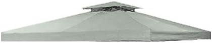 Garden Winds Universal 10 x 10 Two-Tiered Gazebo Replacement Canopy Top Cover - Riplock 350 - Slate Gray