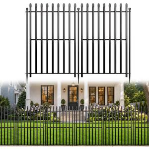8 Panels No Dig Decorative Garden Fence, 48in(H)17.6ft(L) Heavy-Duty Rustproof Metal Panels, Outdoor Dog Barrier for Yard & Patio, Landscape, Border| Portable Temporary Fencing