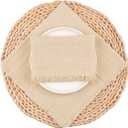 2 x Fall Thanksgiving Rustic Cloth Napkins 16.5x16.5 Inches Handmade Cotton Linen Napkins with Fringe Boho Washable Dinner Napkins in Bulk for Wedding Party Table Decor Set of 4 Beige