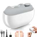 Fanyil Easy Clip Nail Clippers,Electric Nail Clippers for Seniors,Upgraded 3 in 1 Automatic Electric Toenail Clippers for Thick Nails, Nail Care Tool with Led Light,for Seniors Kids Adults (White)