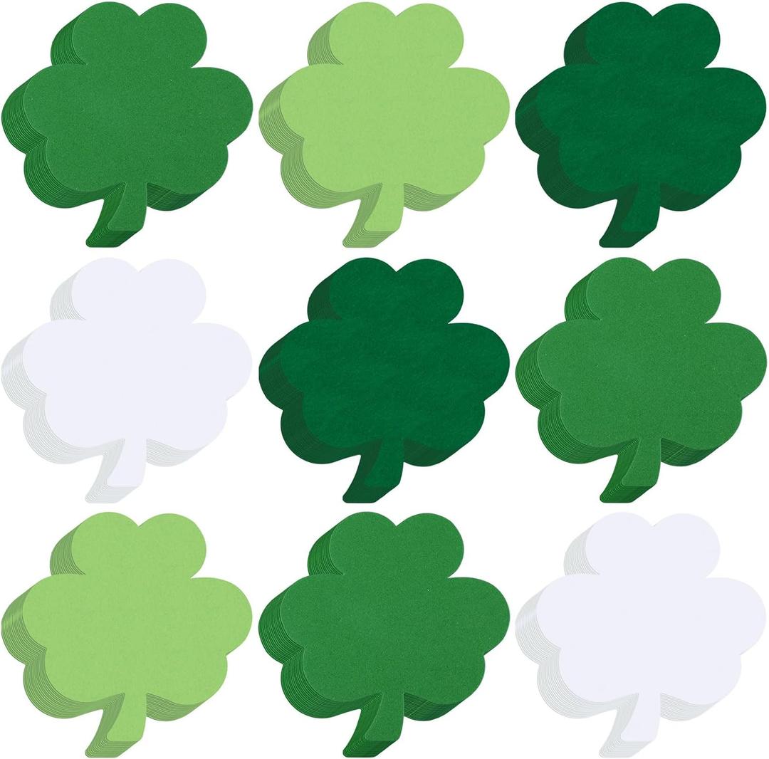 Tellingyou 600 Pcs St. Patrick's Day Shamrock Cutouts Paper 2 Inch Green Clover Shape Cut Outs Irish Paper Die Cuts for Bulletin Board Decorations School Classroom Party Craft