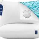 ACCURATEX Pillows King Size Set of 2, Hybrid Shredded Memory Foam Pillow[Adjustable Loft], Fluffy Down Alternative Fill Removable Cotton Cover, Firm Supportive Pillow for Side Back Sleepers