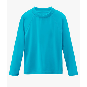 Boys Rash Guard Swim Shirts Long Sleeve UPF 50+ Swimwear Youth Kids Sun Protection SPF Water Surfing Shirts Quick Dry, Size 7-8Y