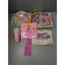 Pink Princess Birthday Party Supplies Decorations, Including Backdrop, Tablecloth, Birthday Banner, Hanging Swirls, Balloons, Cake Toppers for Cute Girls Party 2 pack