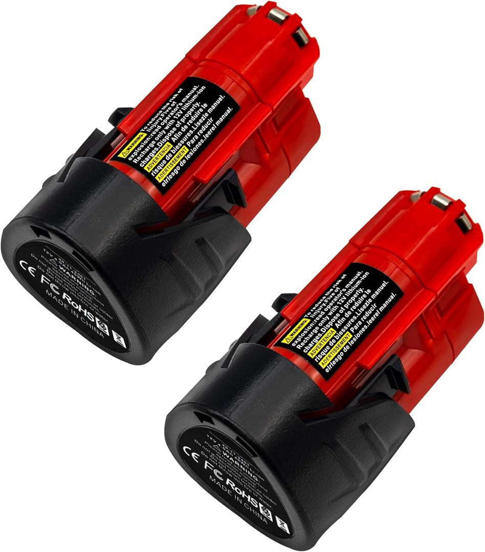 2Packs 4.0Ah Replacement Battery Compatible with Mke 12V Lithium Ion Battery 48-11-2420 48-11-2440 48-11-2402 48-11-2411 48-11-2412 Cordless Power Tools