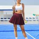 FireSwan Tennis Skirts for Women High Waisted Pleated Skirt with Pockets Shorts Athletic Skort Golf Outfits Wine