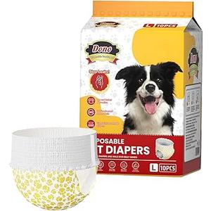 Disposable Dog Diapers for Female Dogs – Super Absorbent Pet Pants with Leak-Proof Core, Soft Breathable Material, Elastic Waist (L(10pcs))