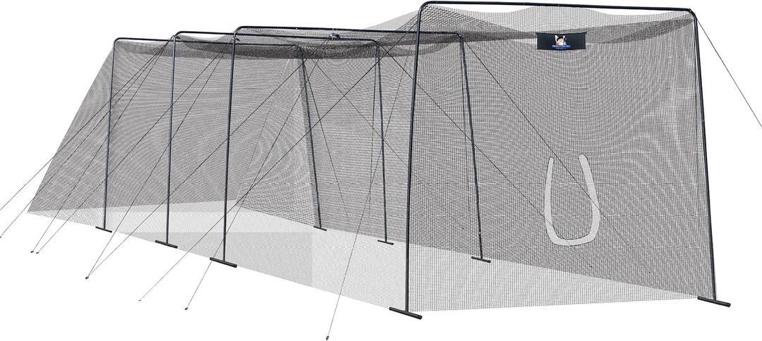 ANYTHING SPORTS Full 40 and 60 Foot Batting Cage. Perfect Baseball Batting Cage, Softball Batting Cage, Complete Package with Frame and Netting