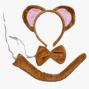 Kirei Sui Kids Brown Gold Monkey Tiger Koala Headband Bowtie Tail 3pcs Costume