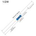 100pcs 12K ohm Resistor 1/2w 1% Tolerance Metal Film Fixed Resistor