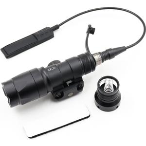 Tactical Picatinny Flashlight M300A Mini Light LED Whitelight with Strobe Weapon Light with Pressure Switch Tactical Flashlight 400 Lumens, Black