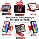 Kids Case for iPad (A16) 11th Generation 11 Inch 2025/ iPad 10th Gen 10.9" , Child Friendly Case with Adjustable Stand,Heavy Duty Protective Cover for iPad Air 11 (M4/M3/M2)2026/2025/2024. (Black-red)