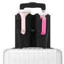 Luggage Cup Holder for Suitcase, Universal Luggage Cup Holder for Coffee Mug and Stanley Tumblers, Luggage Cup Caddy Gifts for Business, Flight Attendants, Travelers, Black