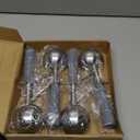 Reallnaive 4 Pcs Release Cookie Scoops Ice Cream Scooper with Trigger Release Portion Scoop Stainless Steel for Portion Control, Baking Food, Cookie Dough (4 oz,Gray)