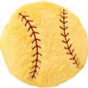 Baseball Pillow Fluffy Baseball Plush Pillow Baseball Throw Pillow Soft Stuffed Baseball Plush Pillow Toy Durable Round Baseball Shaped Pillow Sport Toys Gift for Kids Room Decor (Yellow)