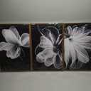 Black and White Wall Art Canvas Prints,Large Framed Flowers Art Painting Bathroom Bedroom Abstract Artwork Wall Decor Set of 3 (16x24 Inch)