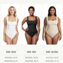FeelinGirl Bodysuits for Women Seamless Square Neck Tummy Control Compression Thong Shapewear Bodysuit Tank Tops Bodysuit (Black, XXXL)
