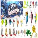 Labeol Advent Calendar 2025, 24 Days Christmas Countdown Surprise with 24 PCS Unique Fishing Tackle Lure Advent Calendar Set, Xmas Fishing Gift for Fishing Lovers Adult Men